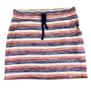 Market & Spruce Skirt Women's Medium Red White Blue Striped Mini Preppy 4th July